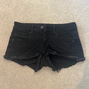 American Eagle Outfitters Super Stretch Super Low Shortie, Size 2, Black